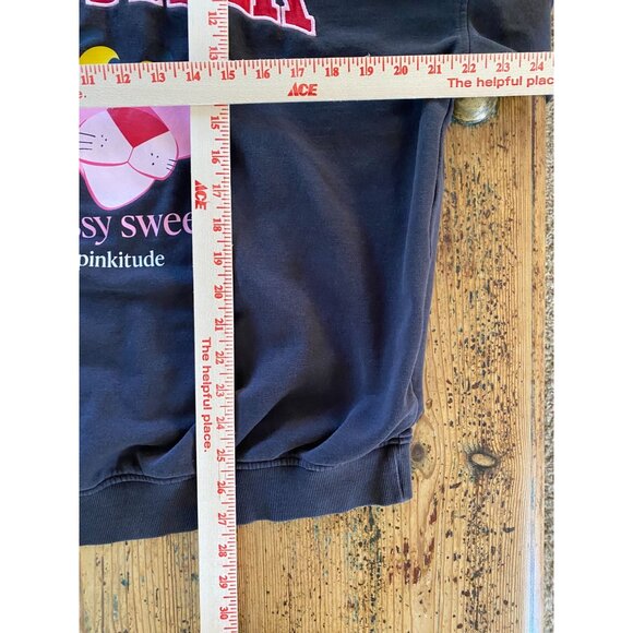 Pink Panther Womens Graphic Sweatshirt Small Black Crewneck Long Sleeve Cotton - Picture 7 of 7